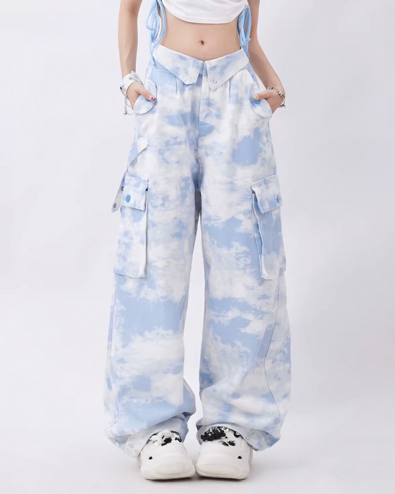 Pantalon large bleu ciel