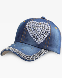 Casquette coeur strass