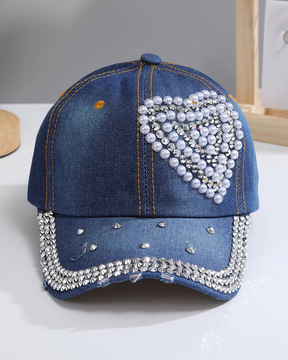 Casquette coeur strass