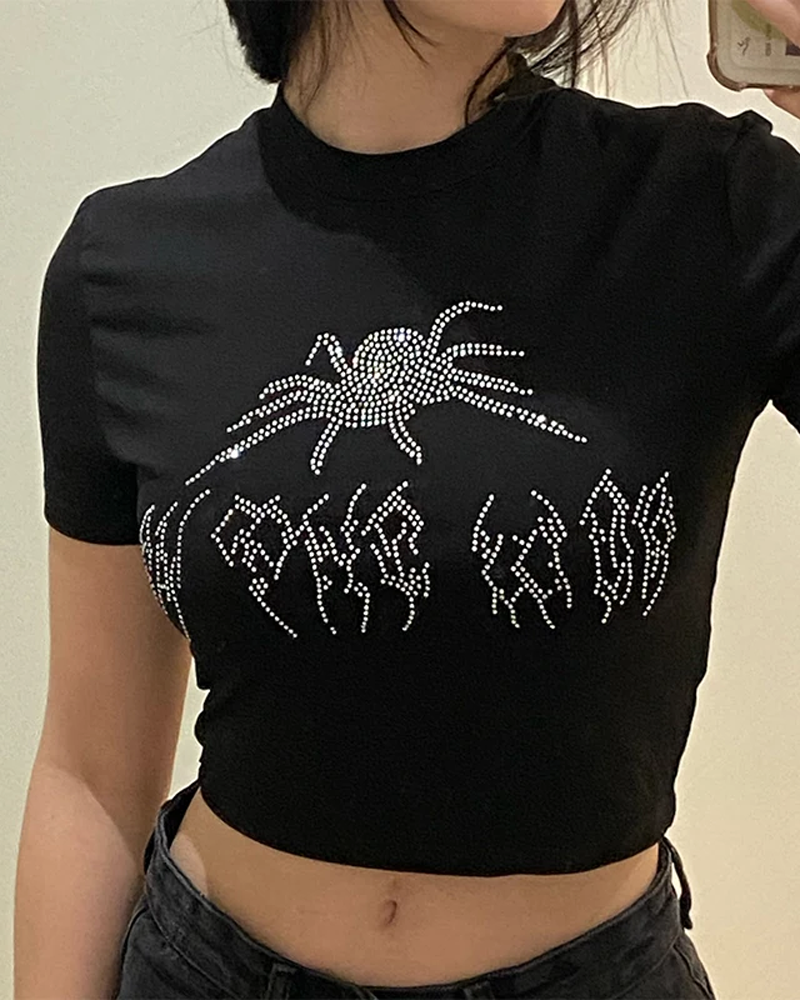 Crop top strass