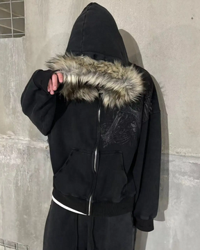 Sweat capuche fourrure