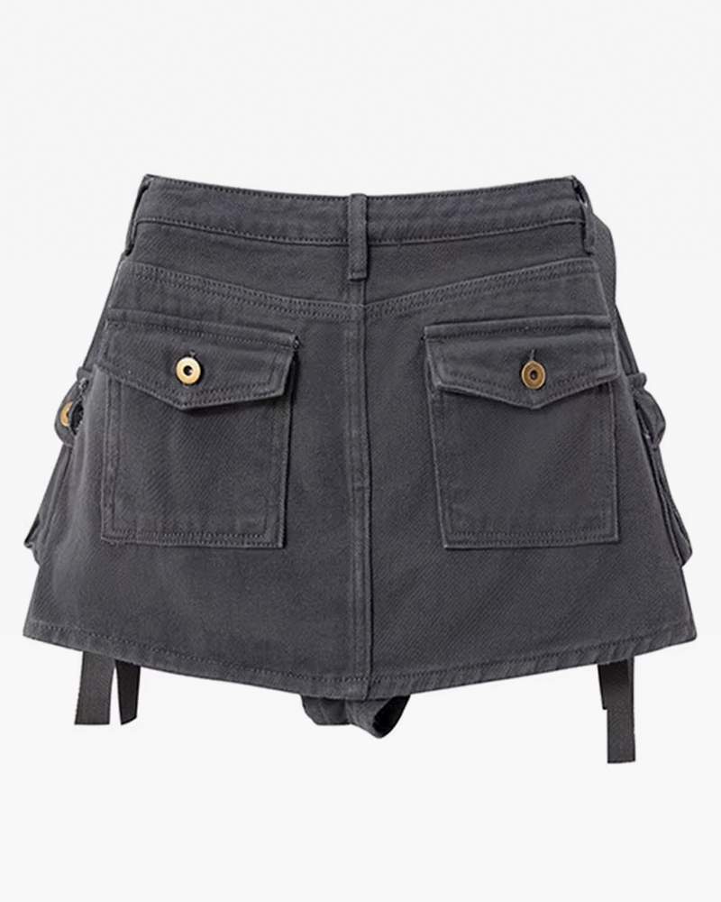 Jupe courte en jean bébé fille gris clair Jupe courte en jean bébé fille gris clair