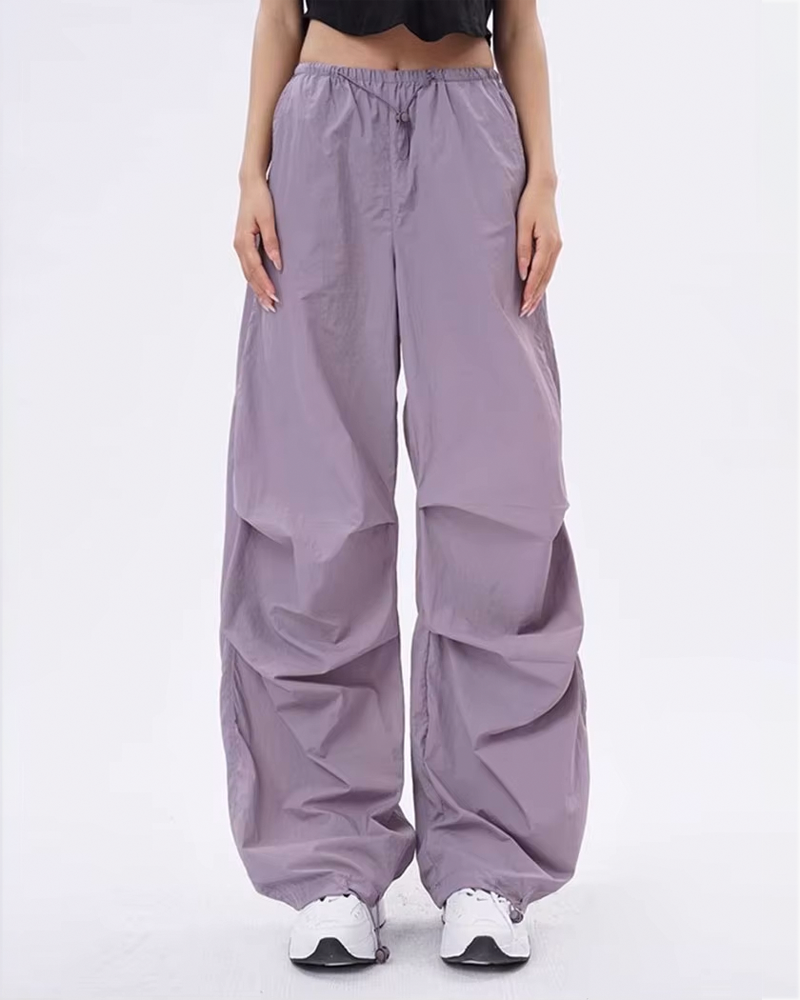 Pantalon parachute violet