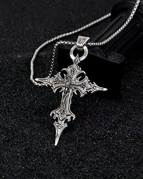 Collier croix gothique homme