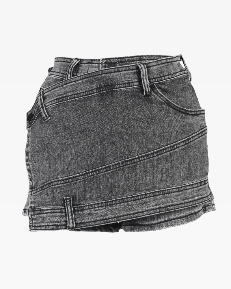 Jupe-Short En Jeans Blanc - Taille 36 - Neuf Avec Étiquette - Style Cache-Cœur