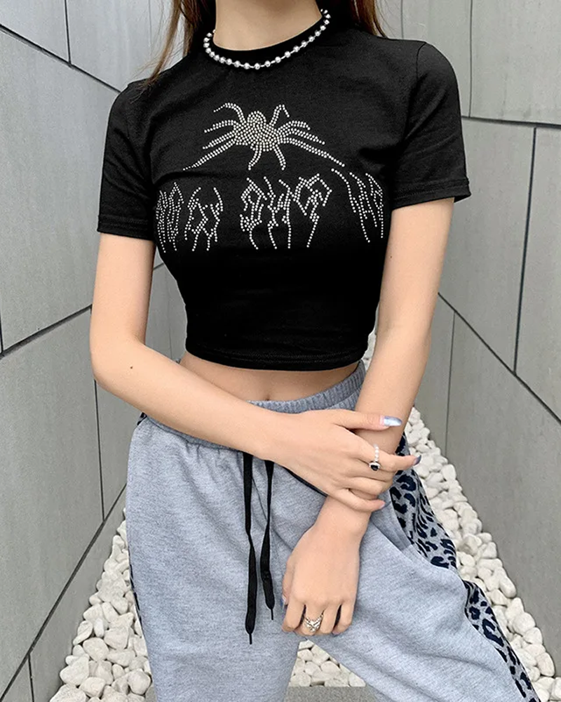Crop top strass