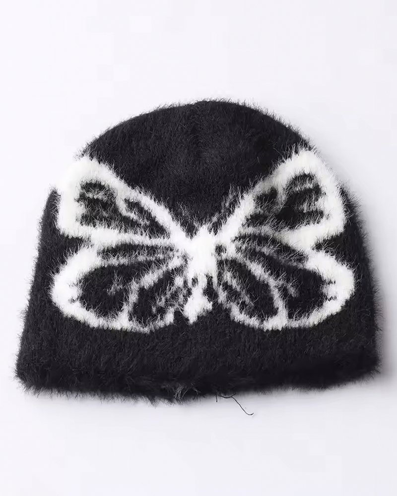 Bonnet hiver papillon