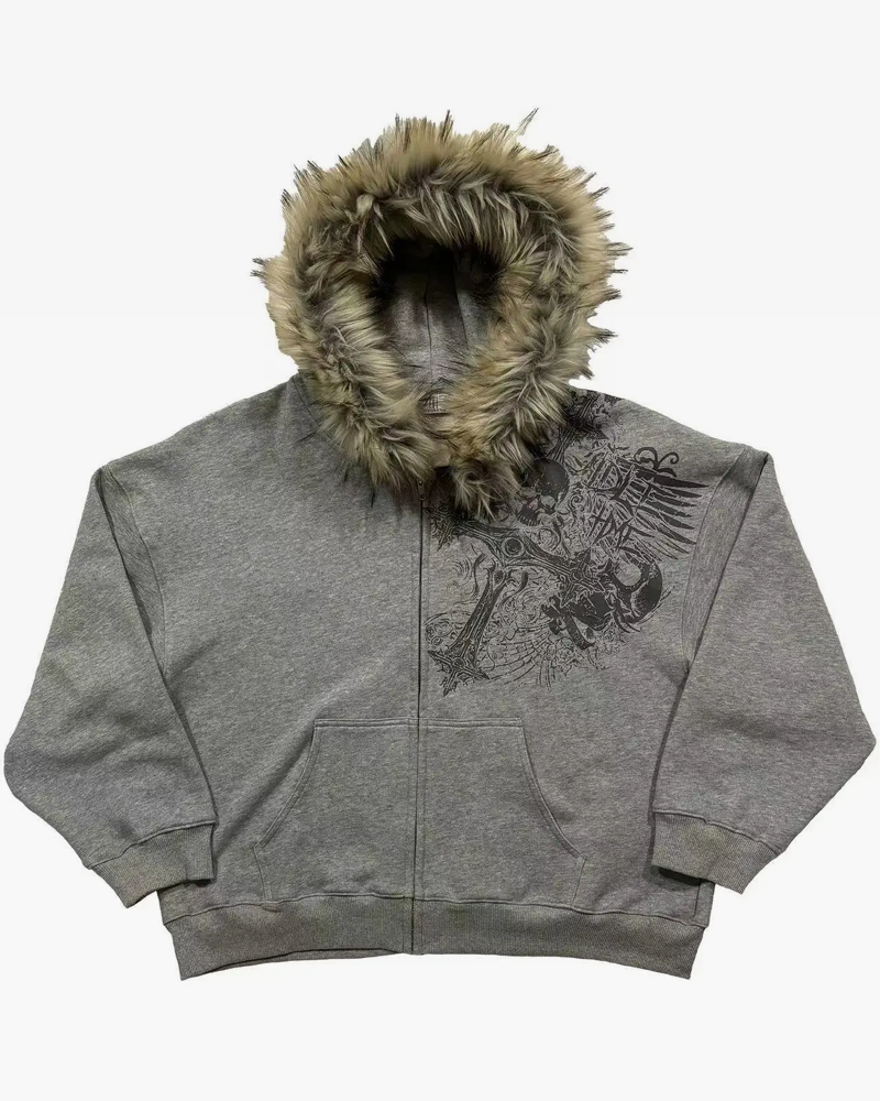 Sweat capuche fourrure