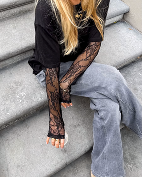 T Shirt manche longue dentelle
