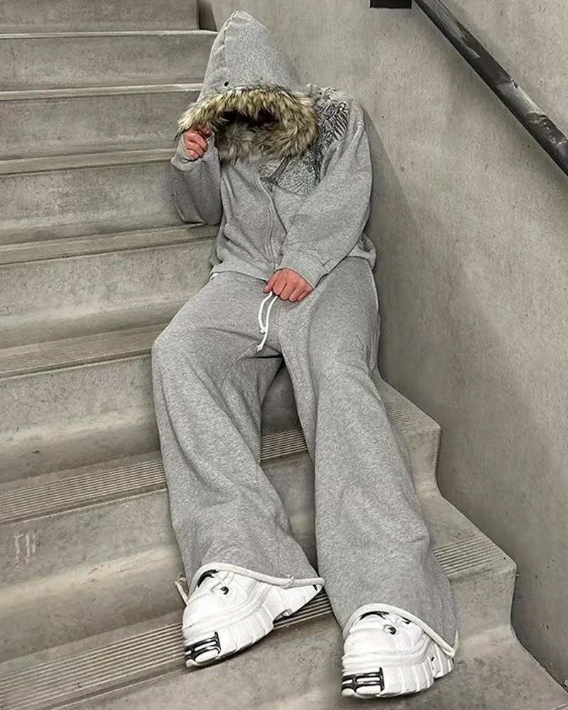 Sweat capuche fourrure