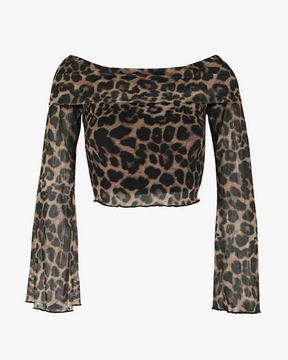Top leopard manche longue