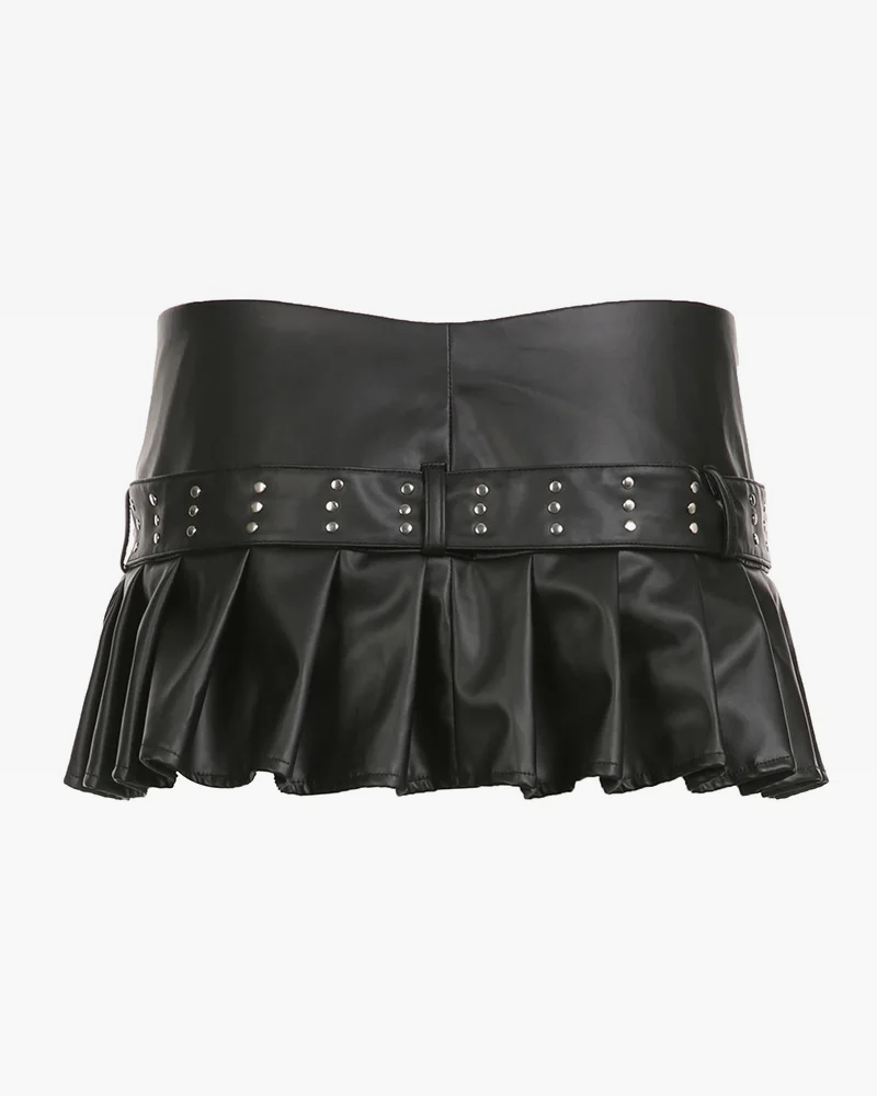 Mini-jupe Ballerine Balmain En Cuir Vert Olive - Plissée, Taille 36, Neuve Avec étiquettes (défauts)