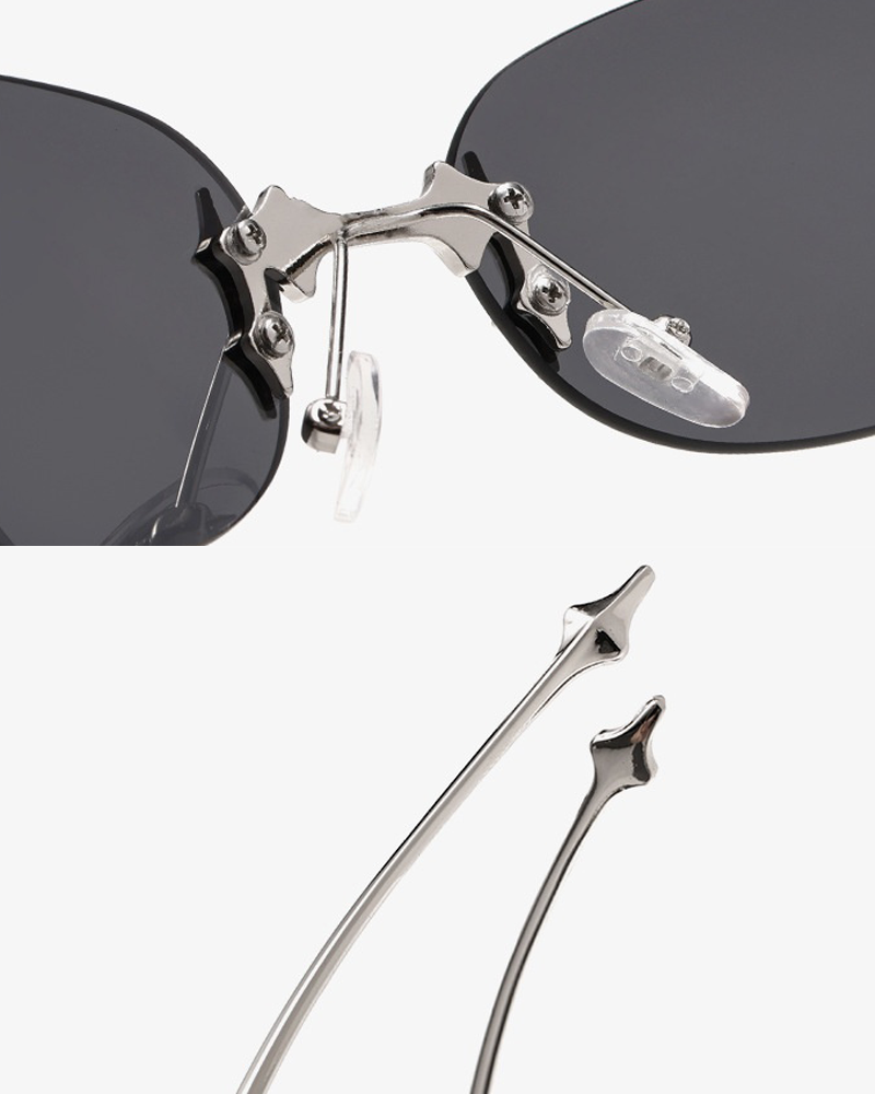 Lunettes de soleil sans monture Y2K
