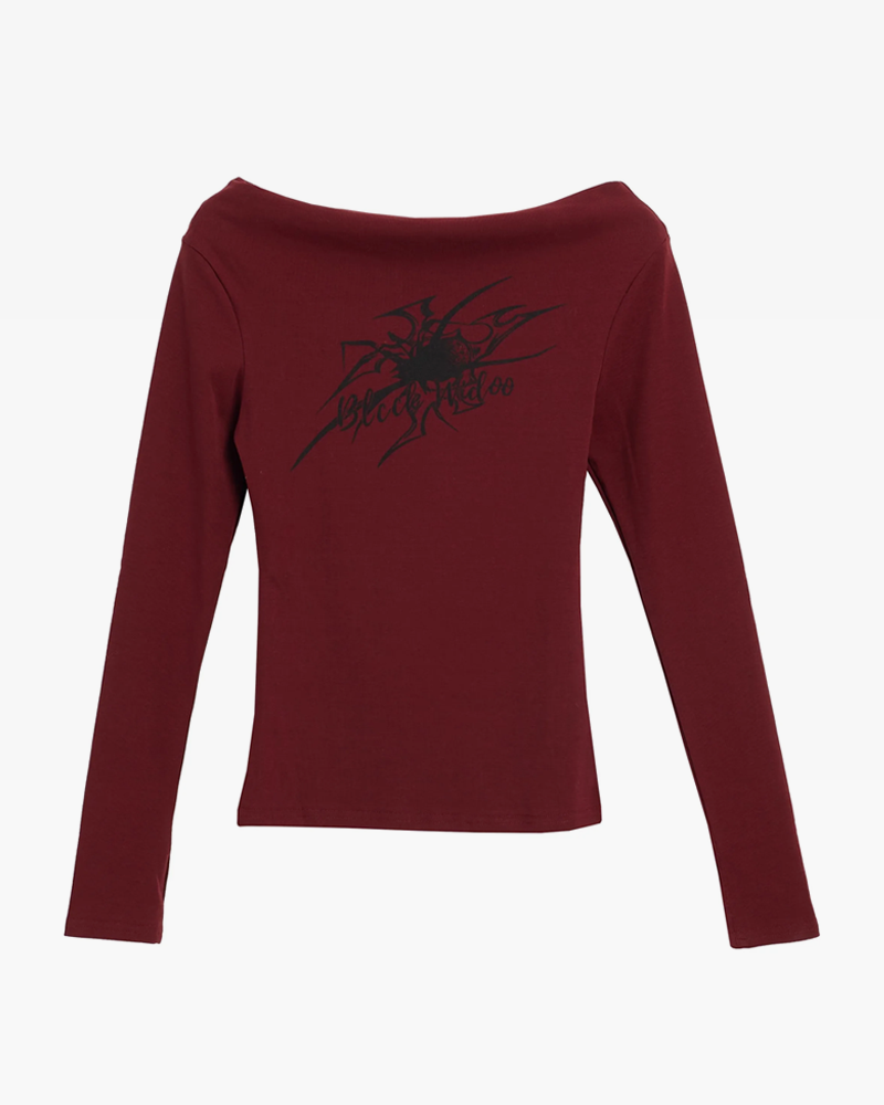 ZAAYO Haut Manches Longues Épaules Dénudées Y2K Femme - Crop Top Sexy Gym & Soirée - Stretch Confort
