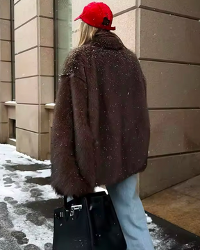 Manteau fausse fourrure femme